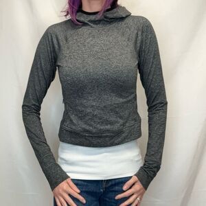 Old Navy Active Women’s Dark Charcoal Cozecore Cropped Scuba Hoodie Small Tall